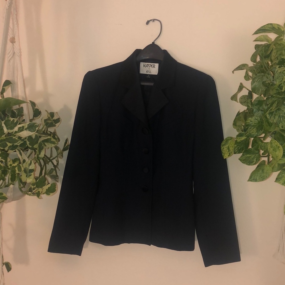 Navy Blue and Black Blazer
